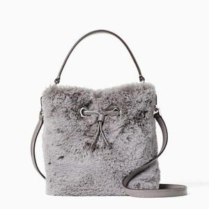 Kate Spade ♠️ Eva Faux Fur Small Bucket Bag